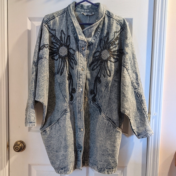 EUC VTG Pado CA Oversized Acid Wash Denim Jacket - Picture 2 of 9